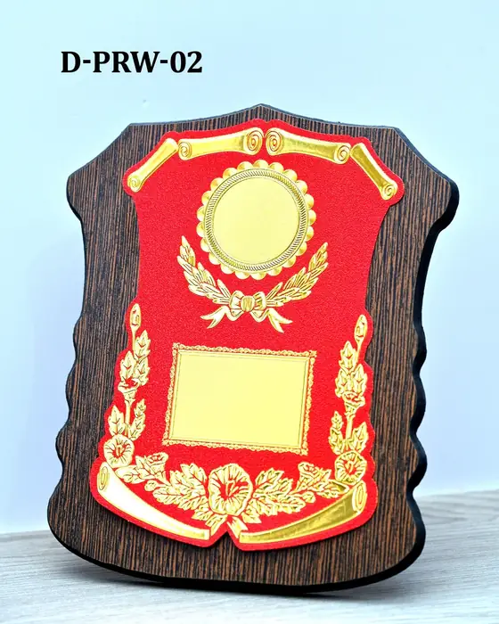 Premium red wooden award plaque